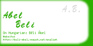 abel beli business card