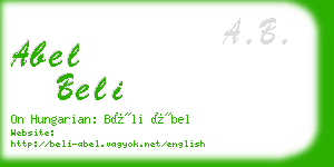 abel beli business card